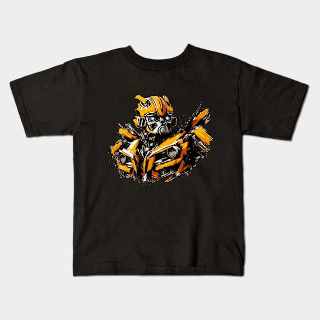 Bee Robot Kids T-Shirt by Ikibrai